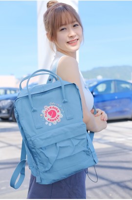 Fjallraven Kanken Embroidery – Sky Blue  /Earth Floral
